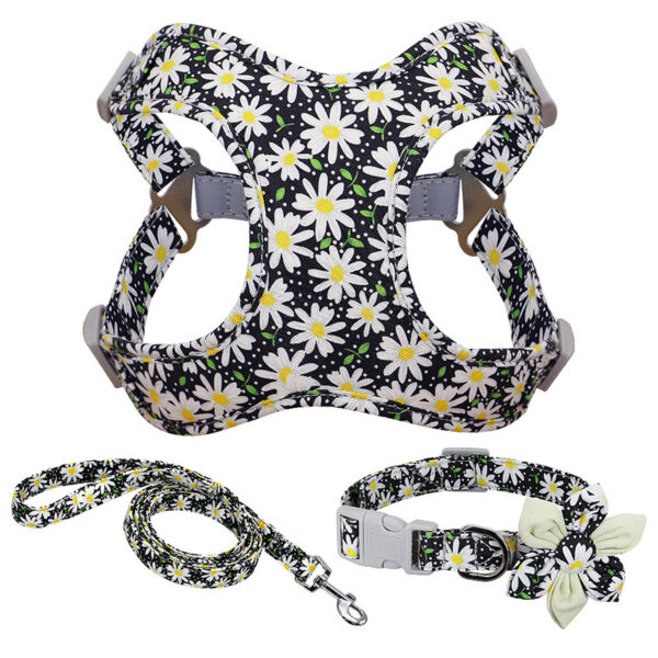 Flower Print Dog Harness & Leash Set - Image 2