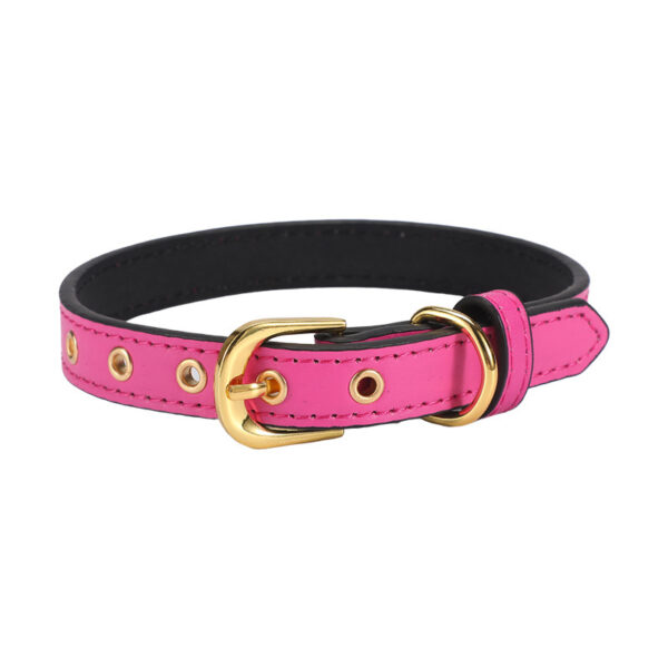 Gold Buckle PU Pet Collar - Image 3