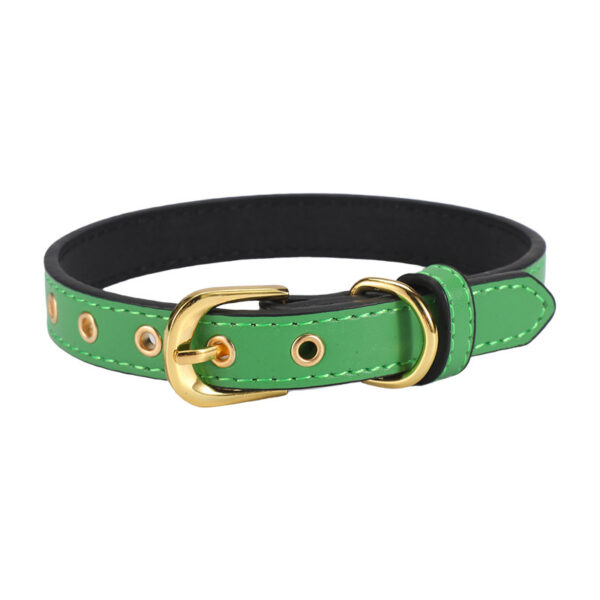 Gold Buckle PU Pet Collar - Image 4