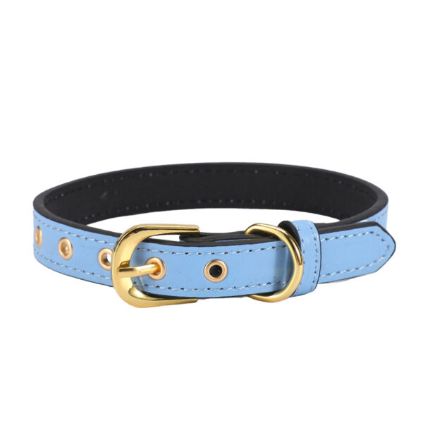 Gold Buckle PU Pet Collar - Image 8