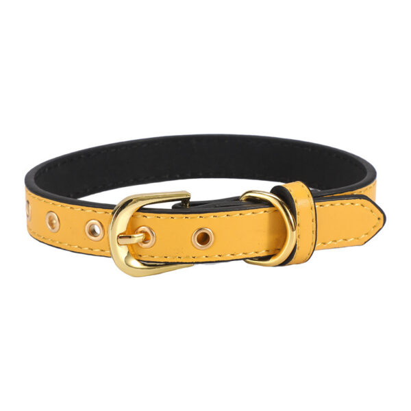 Gold Buckle PU Pet Collar - Image 9