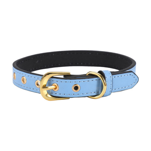 Gold Buckle PU Pet Collar - Image 2