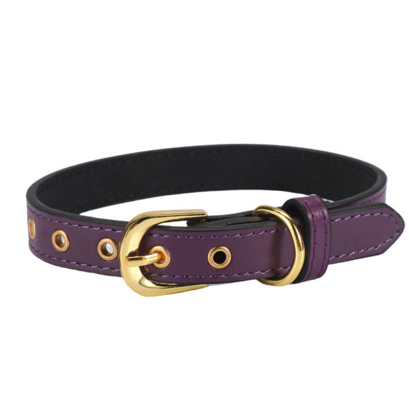 Gold Buckle PU Pet Collar - Image 7