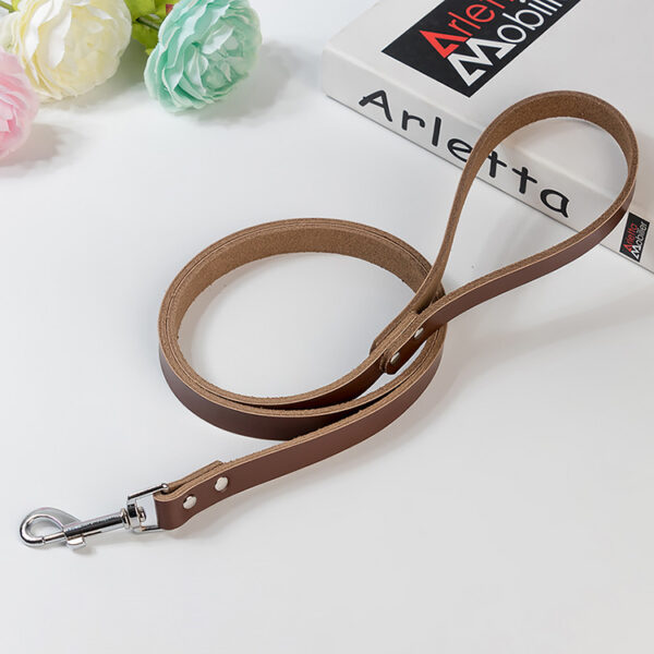 Stylish Leather Dog Chain Leash - Image 2