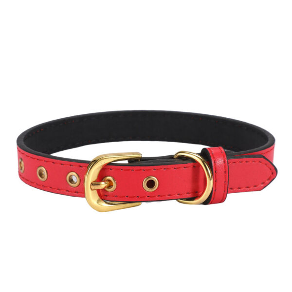 Gold Buckle PU Pet Collar - Image 6