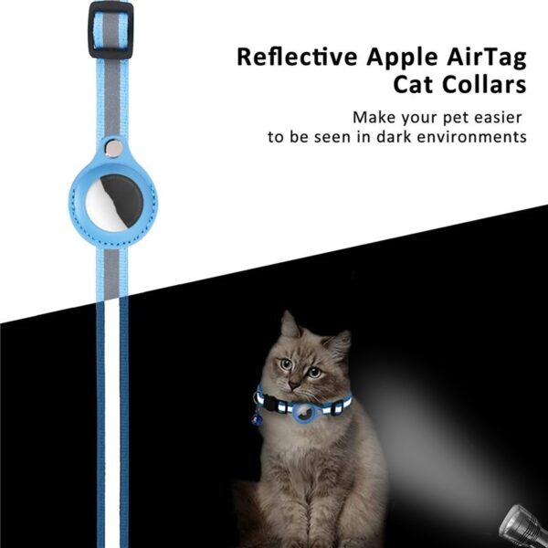 Reflective Pet Collar with Bell & AirTag - Image 3