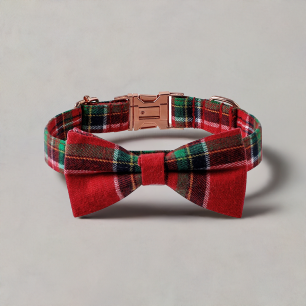 Christmas Dog Collar w/ Rose Gold Buckle